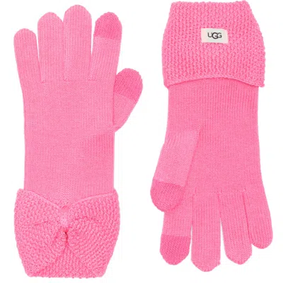 Ugg ® Bow Wool Blend Tech Glove In Pink