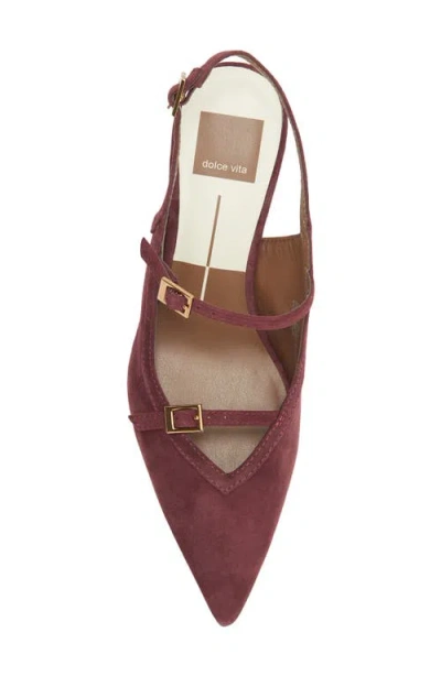 Dolce Vita Kishan Pointed Toe Slingback Pump In Burgundy