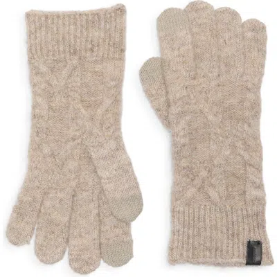 Allsaints Cable Knit Gloves In Neutral