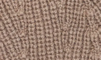 Cole Haan Ribbed Cuffed Beanie In Brown