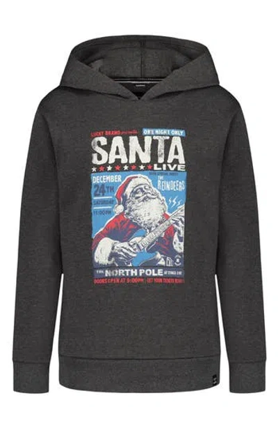Lucky Brand Kids' Santa Live Graphic Hoodie In Gray