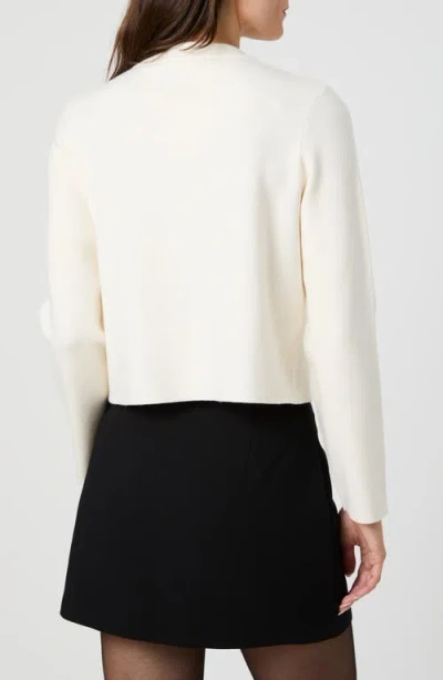 French Connection Faux Pearl Button Cardigan In White