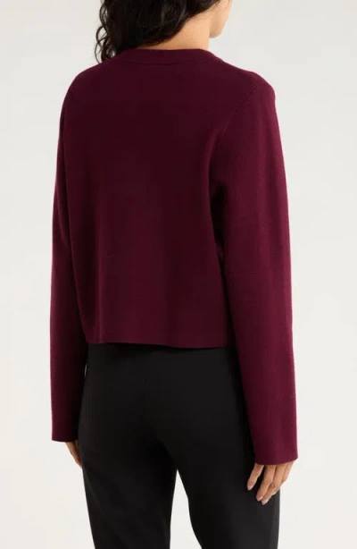 French Connection Faux Pearl Button Cardigan In Brown