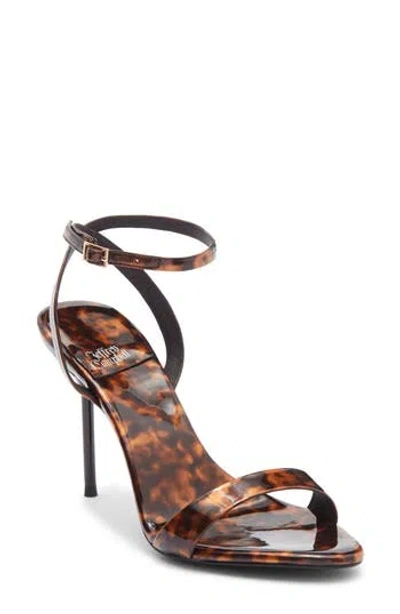 Jeffrey Campbell Blossmz Ankle Strap Satin Sandal In Multi