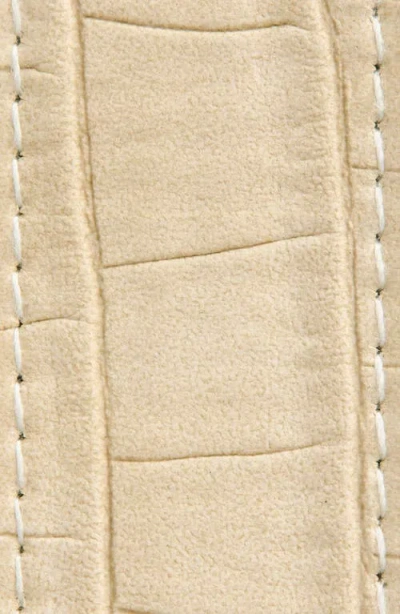 Steve Madden Buckle Croc Embossed Faux Leather Belt In White