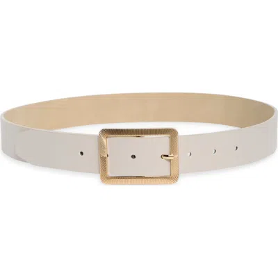 Steve Madden Ribbed Buckle Faux Leather Belt In Brown