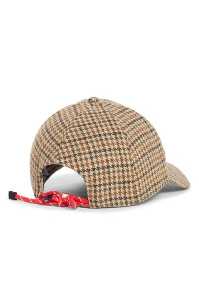 Steve Madden Glen Plaid Bungee Baseball Cap In Brown
