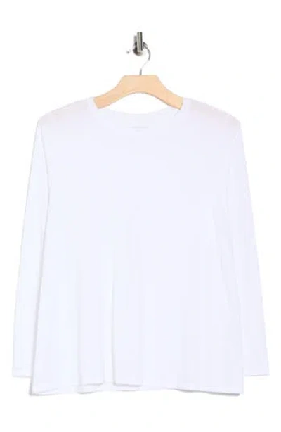Eileen Fisher Long Sleeve Organic Cotton T-shirt In White
