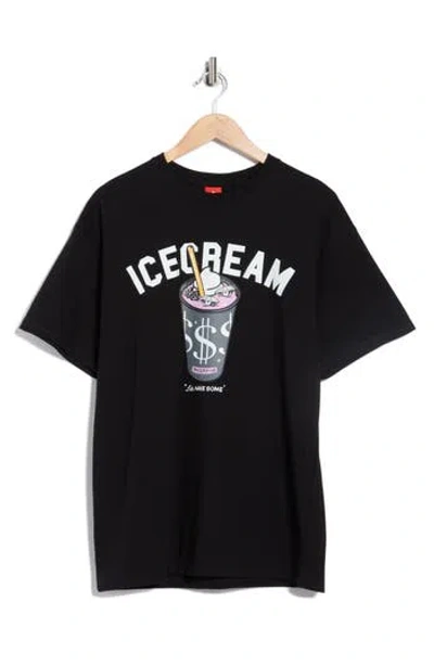 Icecream Shake Graphic T-shirt In Black
