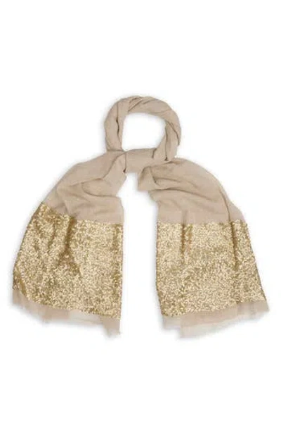 Saachi Sequin Wool Formal Scarf In White