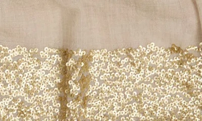 Saachi Sequin Wool Formal Scarf In White