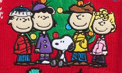 Peanuts Kids'  Holiday Sweater In Red
