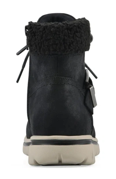 Cliffs By White Mountain Hadrian Faux Shearling Cuff Hiker Bootie In Black