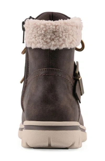 Cliffs By White Mountain Hadrian Faux Shearling Cuff Hiker Bootie In Brown