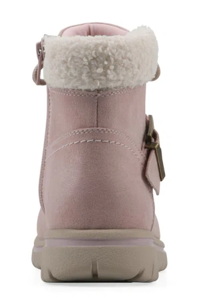 Cliffs By White Mountain Hadrian Faux Shearling Cuff Hiker Bootie In Pink