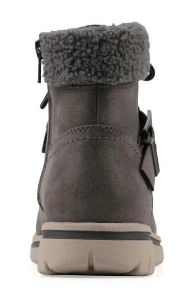 Cliffs By White Mountain Hadrian Faux Shearling Cuff Hiker Bootie In Gray