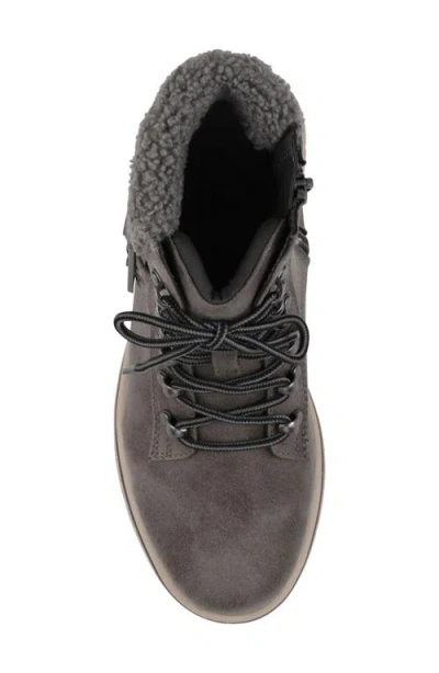 Cliffs By White Mountain Hadrian Faux Shearling Cuff Hiker Bootie In Gray