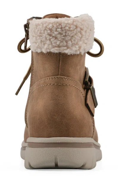 Cliffs By White Mountain Hadrian Faux Shearling Cuff Hiker Bootie In Brown