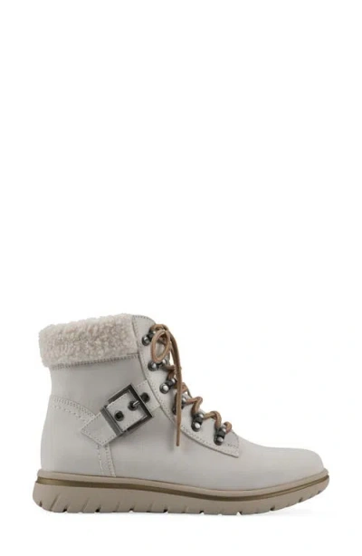 Cliffs By White Mountain Hadrian Faux Shearling Cuff Hiker Bootie In Neutral