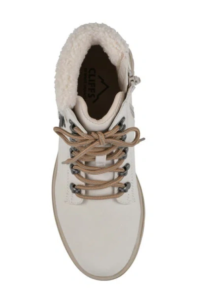 Cliffs By White Mountain Hadrian Faux Shearling Cuff Hiker Bootie In Neutral