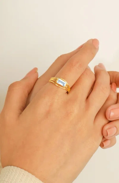 Ys Gems Semiprecious Stone Ring In Blue