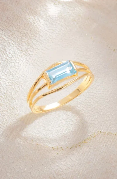 Ys Gems Semiprecious Stone Ring In Blue