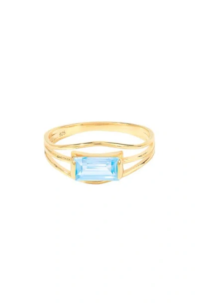 Ys Gems Semiprecious Stone Ring In Blue
