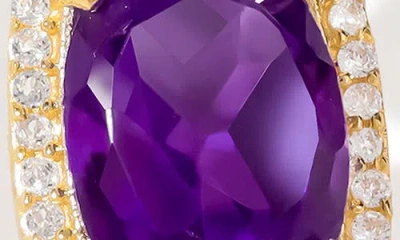 Ys Gems Halo Drop Earrings In Purple