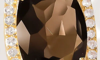 Ys Gems Halo Drop Earrings In Brown