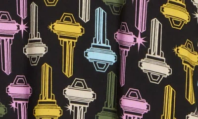 Icecream Keys Print Camp Shirt In Black