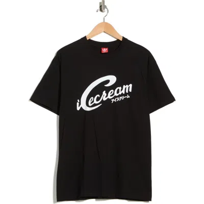 Icecream Script Logo Graphic T-shirt In Black