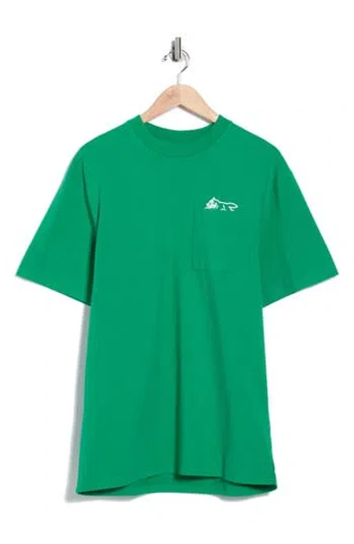 Icecream Running Dog Pocket T-shirt In Green