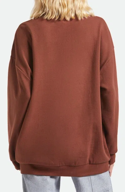 Brixton Western Crewneck Sweatshirt In Brown