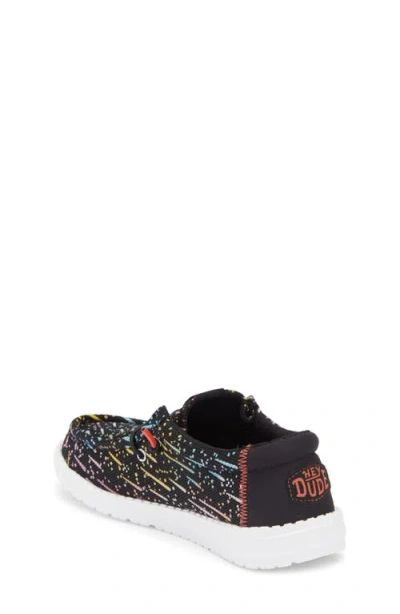 Hey Dude Kids' Wally Youth Stretch Mesh Sneaker In Black