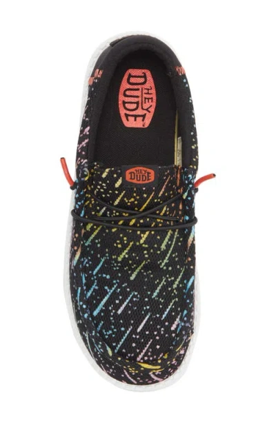 Hey Dude Kids' Wally Youth Stretch Mesh Sneaker In Black