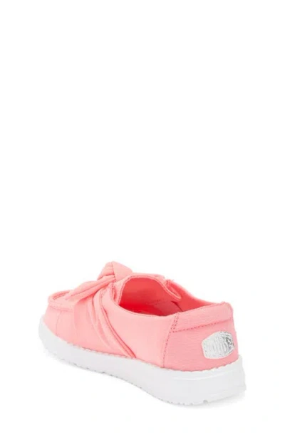 Hey Dude Kids' Wendy Bow Essentials Sneaker In Pink