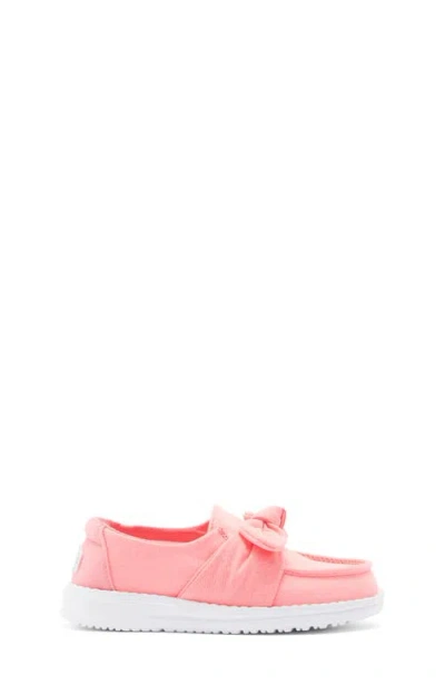 Hey Dude Kids' Wendy Bow Essentials Sneaker In Pink