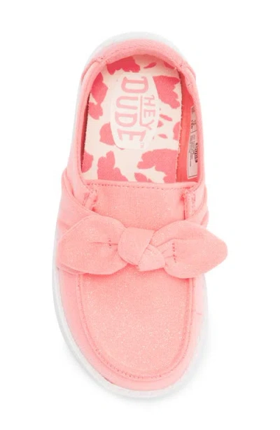 Hey Dude Kids' Wendy Bow Essentials Sneaker In Pink