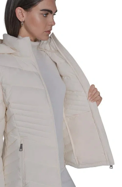 Calvin Klein Water Resistant Chevron Quilted Puffer Jacket In White