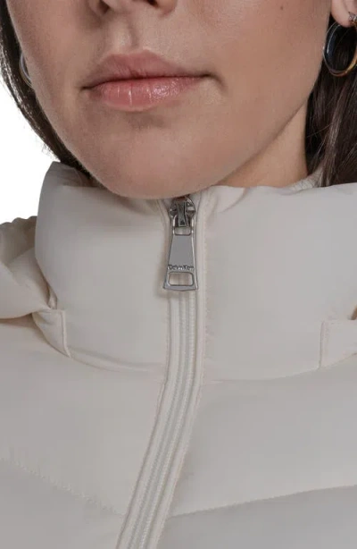 Calvin Klein Water Resistant Chevron Quilted Puffer Jacket In White