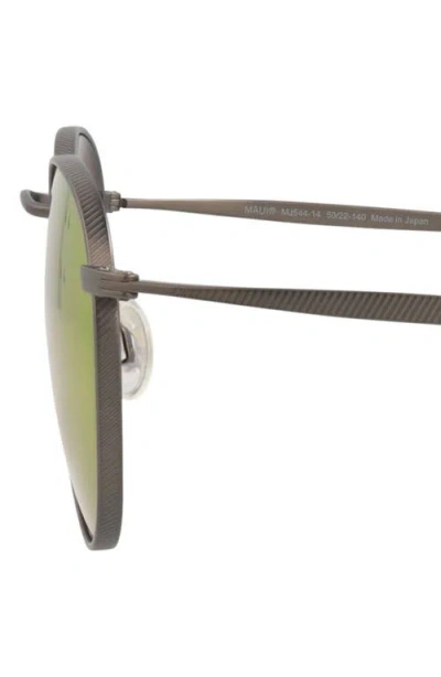 Maui Jim 51mm Polarized Gradient Round Sunglasses In Red