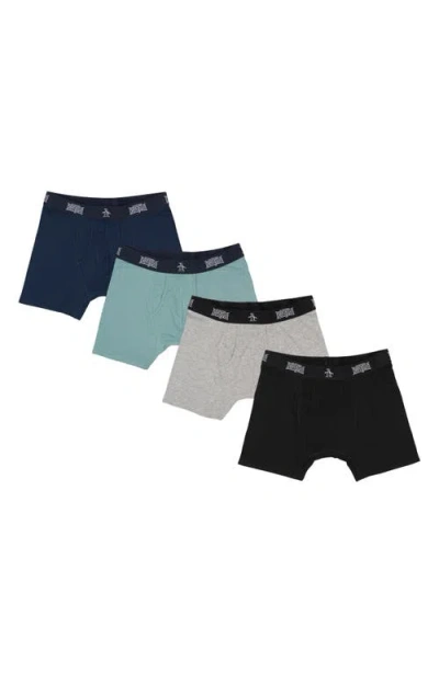 Original Penguin Assorted 4-pack Boxer Briefs In Black