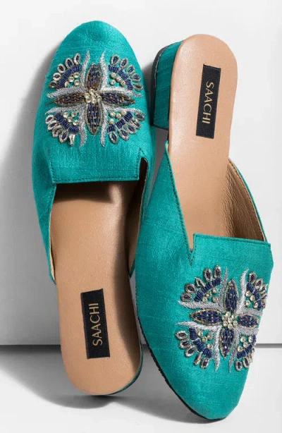 Saachi Embellished Mule In Blue