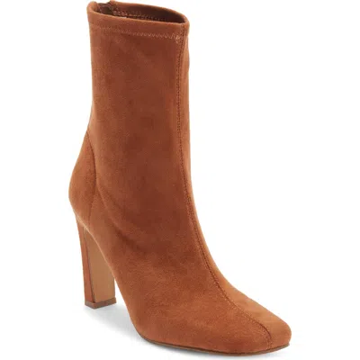 Steve Madden Khelan Square Toe Bootie In Brown