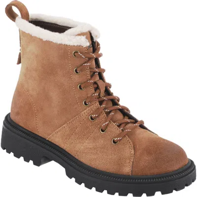 Mykos Suede Fleece Lined Combat Boot In Animal Print