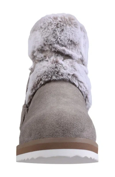 Mykos Suede Faux Fur Cuff Boot In Gray