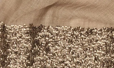 Saachi Sequin Wool Formal Scarf In Sand