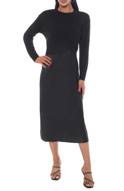 Tash And Sophie Satin Slipdress & Sweater In Multi