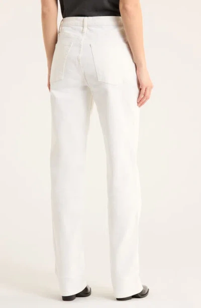 Buck Mason Rider High Waist Straight Leg Twill Jeans In White