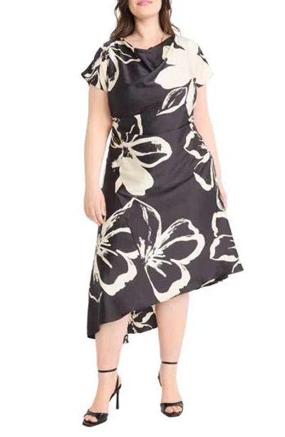 Maggy London Plus Size Short-sleeve A-line Dress In Multi